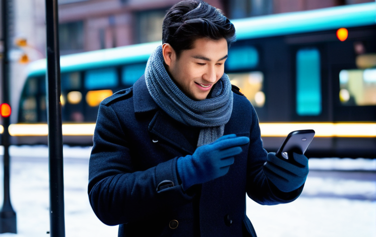 스마트폰 터치 장갑 추천 - **Prompt:** A person (mid-30s, gender-neutral) in a stylish yet practical winter coat and a cozy sca...