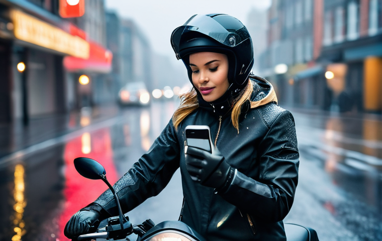 오토바이용 방한 장갑 추천 - **Prompt:** A male motorcyclist, mid-30s, confidently gripping the handlebars of his adventure motor...