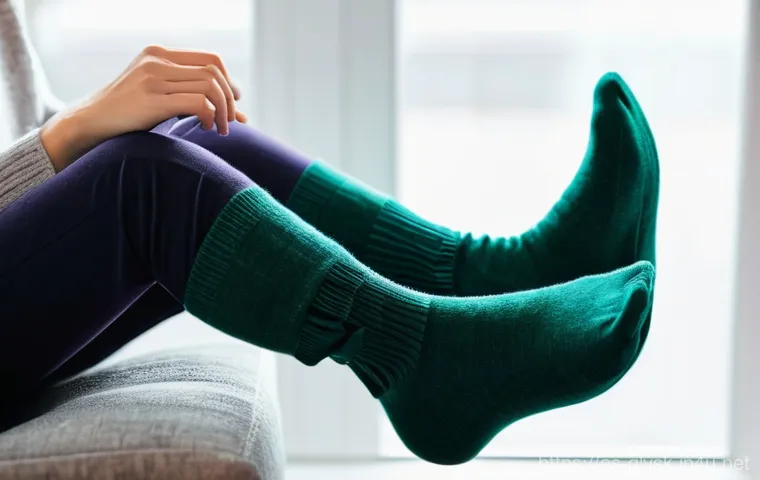 프리미엄 니트 양말 추천 - Prompt 1: Cozy Comfort at Home**