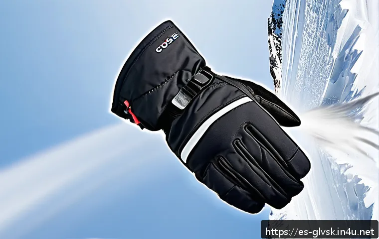 스키 장갑 브랜드 비교 - A close-up image of high-performance ski gloves made with Gore-Tex and synthetic leather reinforceme...