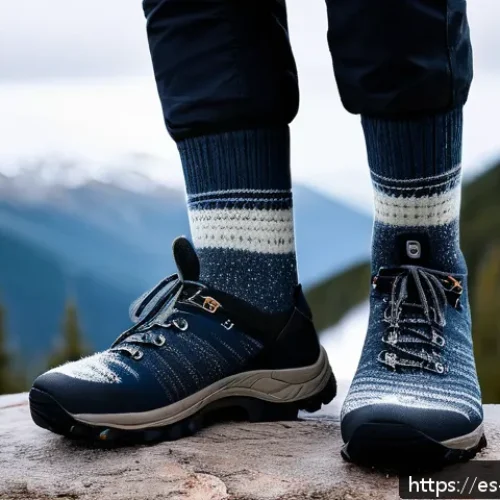Home 30 브랜드별 겨울 양말 가격 비교 - A close-up image of a pair of premium winter socks made with 80% Merino wool, featuring visible soft...